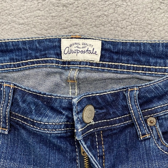 Aeropostale Chelsea Bootcut Vintage Denim 9/10 SHORT Low Rise Y2K Cotton Blend - Picture 12 of 13